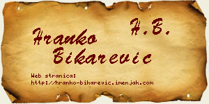 Hranko Bikarević vizit kartica